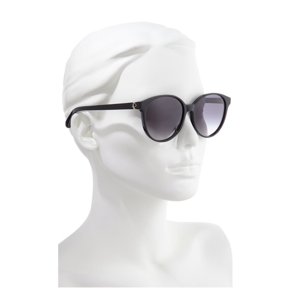 Kate Spade Eliza 55mm Round Gradient Sunglasses Black Gray NWT